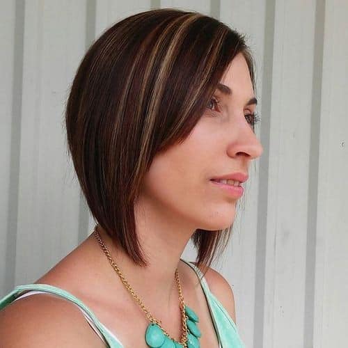 Beautiful Brown Bob with Blonde Highlights