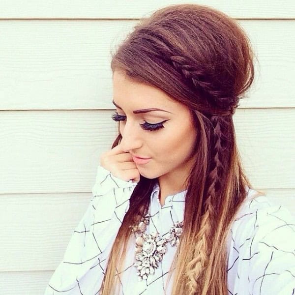 Bouffant Hairstyle with Braid