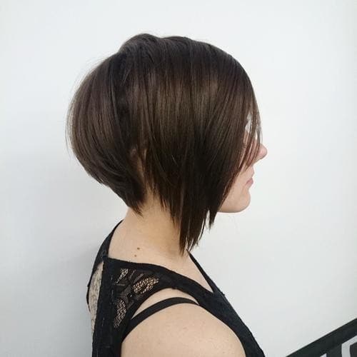 Rich Brown Graduated Bob Cut – Side View