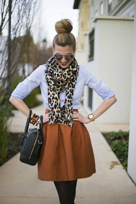 Orange flare skirt