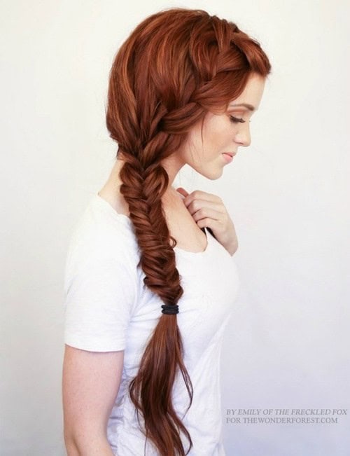 Red Twisted Side Braid