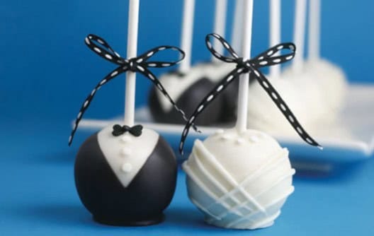 Bride and Groom cake pops