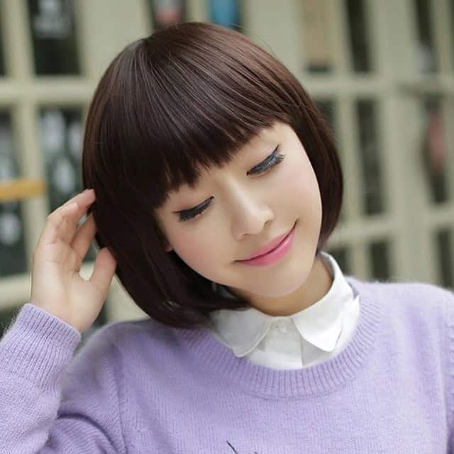 Ombre A-line short bob with longer front and side part