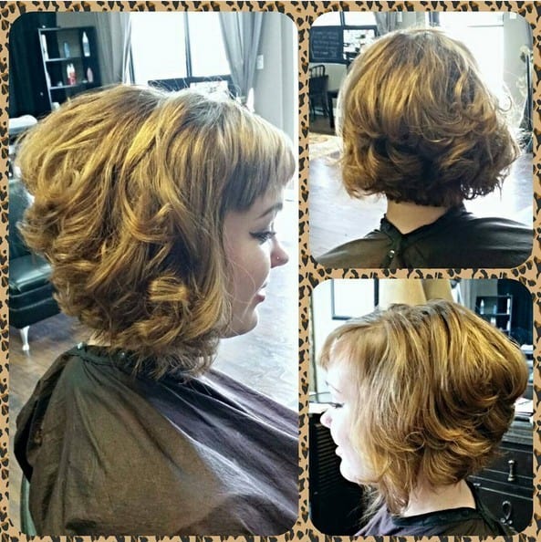 Stacked Short Haircut with Curls